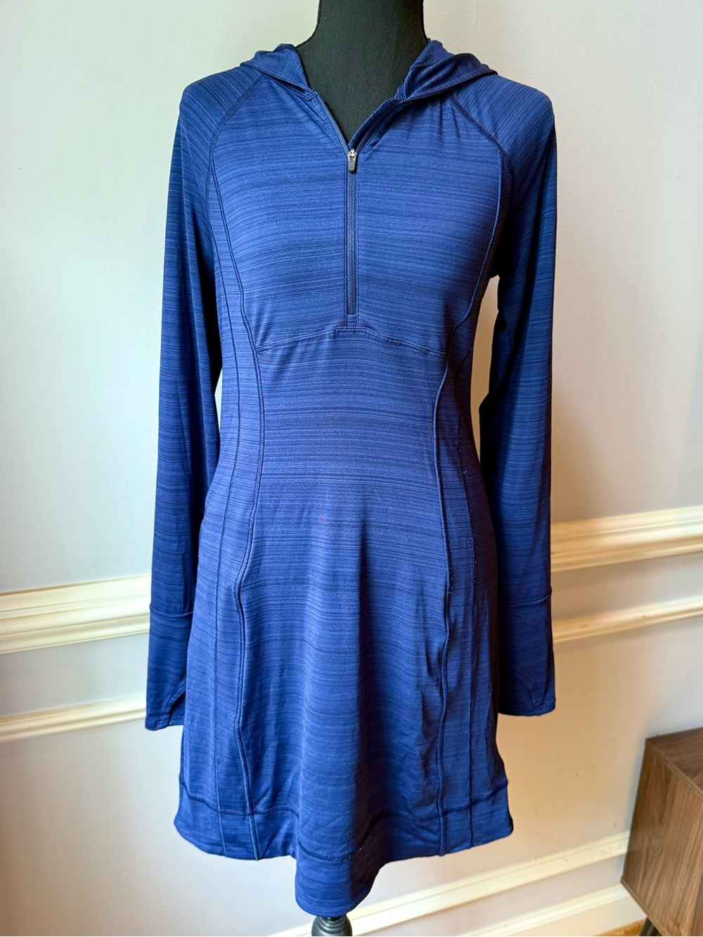 Athleta Pacifica Illume Coverup Dress Hooded Swim Cover Up Blue Small SP